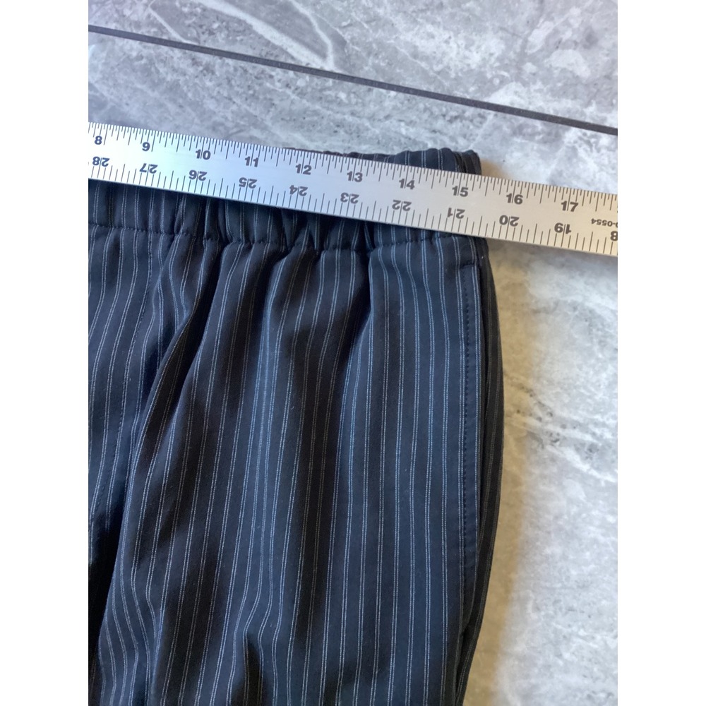Club Monaco Women's Striped Pull On Elastic Waist Pants with Zipper Pockets L - Picture 3 of 12